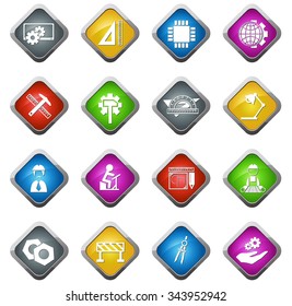 Engineering glossy web icon set