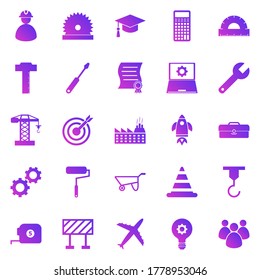 Engineering gradient icons on white background, stock vector