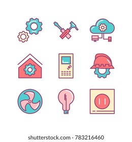Engineering house icons. Engineering and construction icons. design icons.