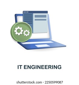 IT Engineering-Symbol. 3D-Illustration aus der Ingenieursammlung. Kreatives 3D-Icon für Web-Design, Vorlagen, Infografiken und mehr