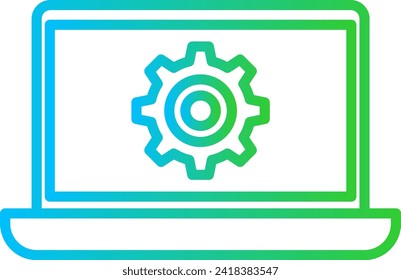 IT engineering engineering icon with blue and green gradient outline style. engineer, industry, construction, design, work, industrial, engineering. Vector Illustration