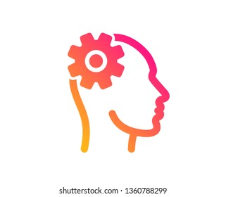 Engineering icon. Cogwheel tool sign. Man think symbol. Classic flat style. Gradient engineering icon. Vector