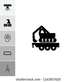 Engineering icon. collection of 6 engineering filled and outline icons such as factory, cargo crane, gear in head, hacksaw. editable engineering icons for web and mobile.