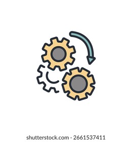 colección de icono de ingeniería. Estilo de diseño con fondo