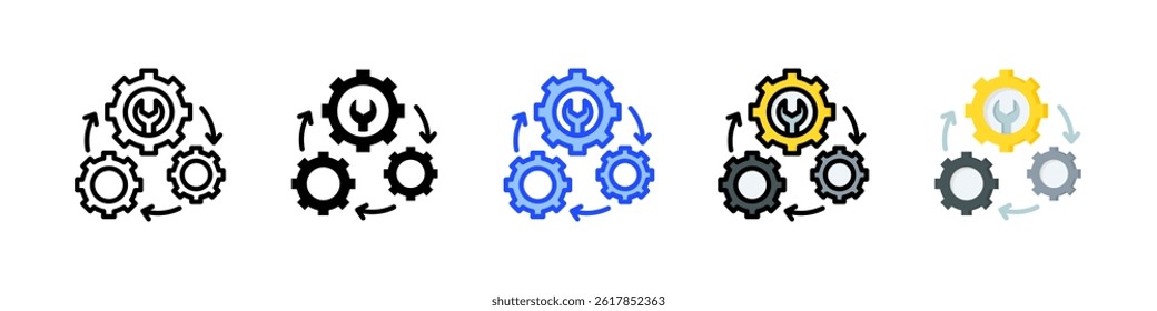 Engineering Icon Collection With Multiple Styles