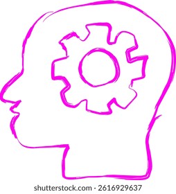 engineering icon in doodle style. purple line scribble icon