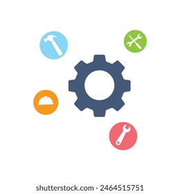 Engineering icon flat design vector