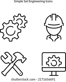 icono de ingeniería aislado en el fondo blanco de la colección de ingeniería. símbolo de diseño lineal de línea delgada del icono de ingeniería para logotipo, web, aplicación, interfaz de usuario.