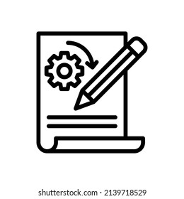 Engineering Icon. Line Art Style Design Isolated On White Background
