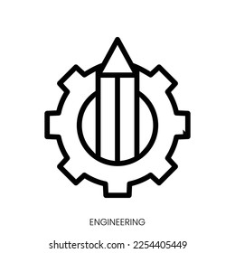 engineering icon. Line Art Style Design Isolated On White Background