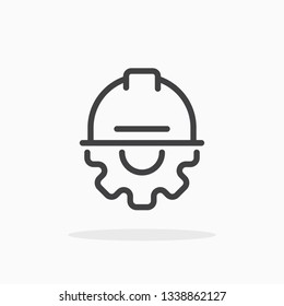 Engineering icon in line style. For your design, logo. Vector illustration. Editable Stroke.