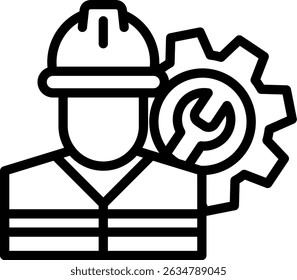 Ilustração de vetor de linha de ícone de engenharia