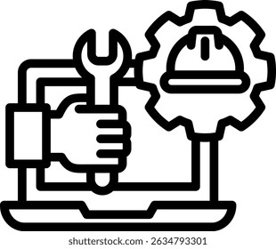 Ilustração De Vetor De Linha De Ícone Da Engenharia De Ti