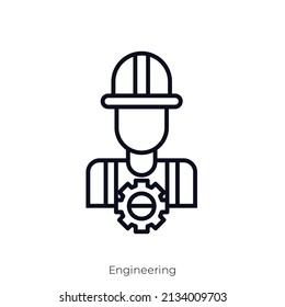 Engineering icon. Outline style icon design isolated on white background