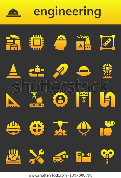 Engineering Icon Set 26 Filled Engineering Stock Vector Royalty Free