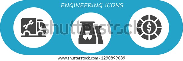 Engineering Icon Set 3 Filled Engineering Stock Vector Royalty Free