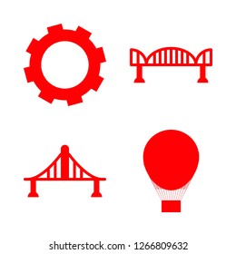 engineering icon set about bolt, air war and bridge vector set