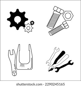 Ingenieursymbol-Set, Ingenieur, Symbolsatz, für technische Informationen