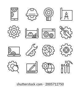 Engineering icon. Engineering set symbol vector elements for infographic web.