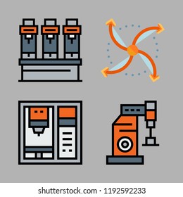 engineering icon set. vector set about airscrew and industrial robot icons set.