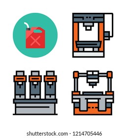 engineering icon set. vector set about industrial robot and oil icons set.