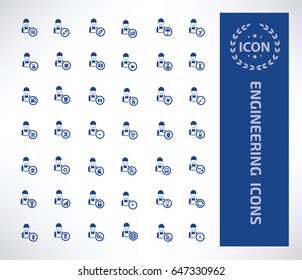 Engineering icon set,clean vector