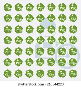 Engineering icon set,green version,clean vector