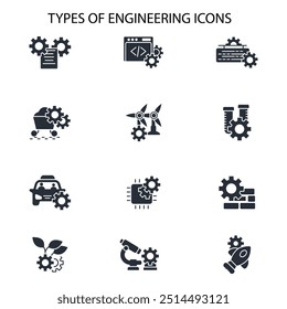 Engineering icon set.vector.Editable stroke.linear style sign for use web design,logo.Symbol illustration.
