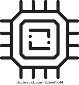 Engineering icon symbol,  Chip icon, Computer hardware vector icon, Part of technology icon set