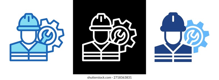 Ilustración vectorial de estilo triple de Engineering Icon
