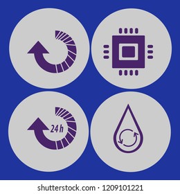 engineering icon. engineering vector icons set hydraulic energy, update hours, reload arrow and cpu