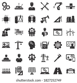Engineering Icons. Black Scribble Design. Vector Illustration.