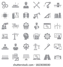 Engineering Icons Black Flat Design Vector Stock Vector (Royalty Free ...