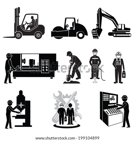 engineering icons, industrial icons