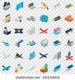 Engineering icons set. Isometric style of 36 engineering vector icons for web for any design