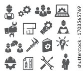 Engineering icons set on white background