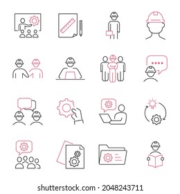 Engineering icons set. Engineering pack symbol vector elements for infographic web