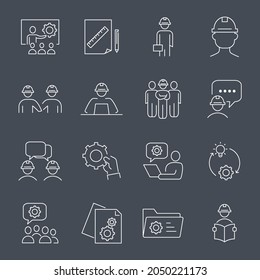 Engineering icons set. Engineering pack symbol vector elements for infographic web