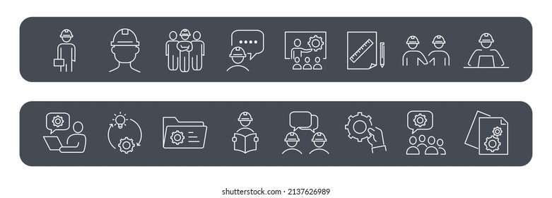 Engineering icons set . Engineering pack symbol vector elements for infographic web