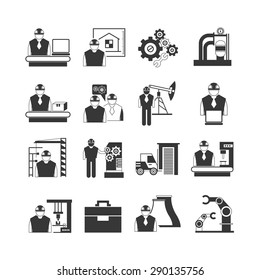 engineering icons set, engineering project management icons