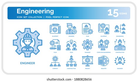 Engineering icons for web design, book, ads, app, project etc.