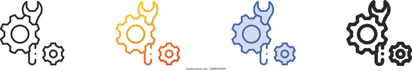 engineering icon.Thin Linear, Gradient, Blue Stroke and bold Style Design Isolated On White Background