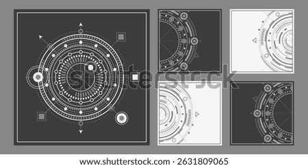 Engineering ideas and innovations. Technical drawing. Technological background . Vector illustration .