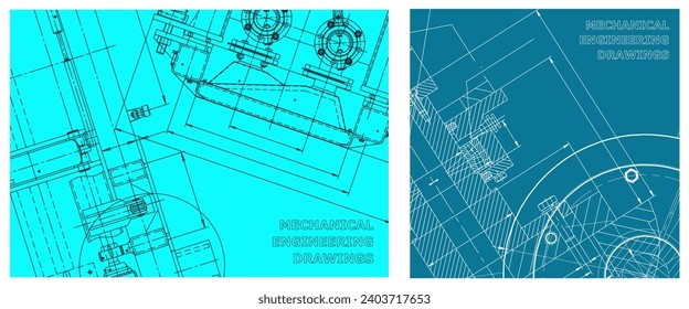 Conjunto de ilustraciones de ingeniería. Portada, volante, pancarta, fondo