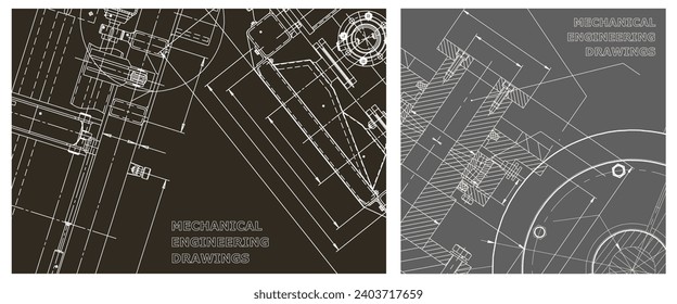 Conjunto de ilustraciones de ingeniería. Portada, volante, pancarta, fondo