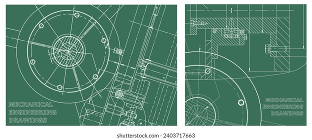 Engineering illustration set. Cover, flyer, banner, background