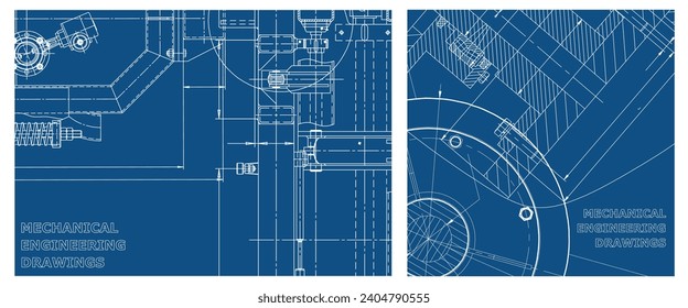 Engineering illustration set. Cover, flyer, banner, background