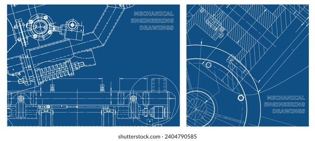 Conjunto de ilustraciones de ingeniería. Portada, volante, pancarta, fondo