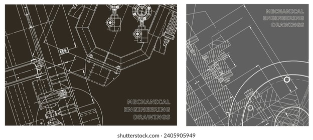 Engineering illustration set. Cover, flyer, banner, background