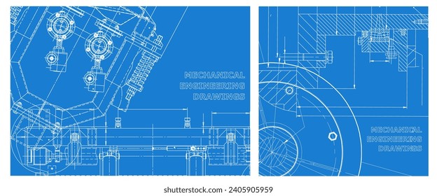 Engineering illustration set. Cover, flyer, banner, background